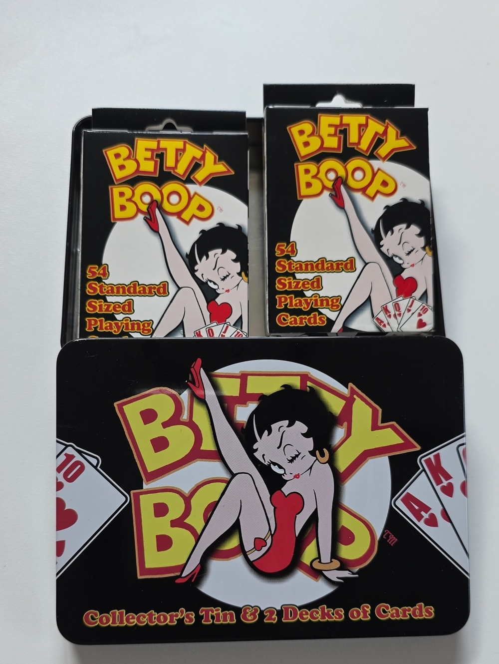 Betty Boop collector's tin with two decks of playing cards